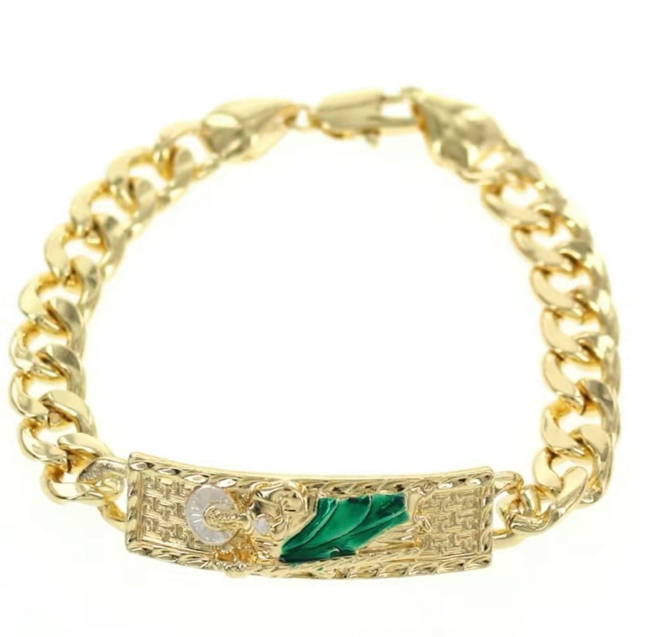 Green/Gold San Judas Bracelet