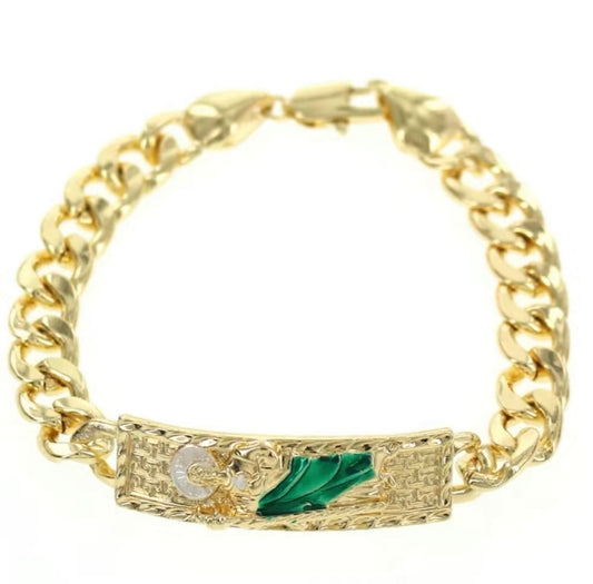 Green/Gold San Judas Bracelet